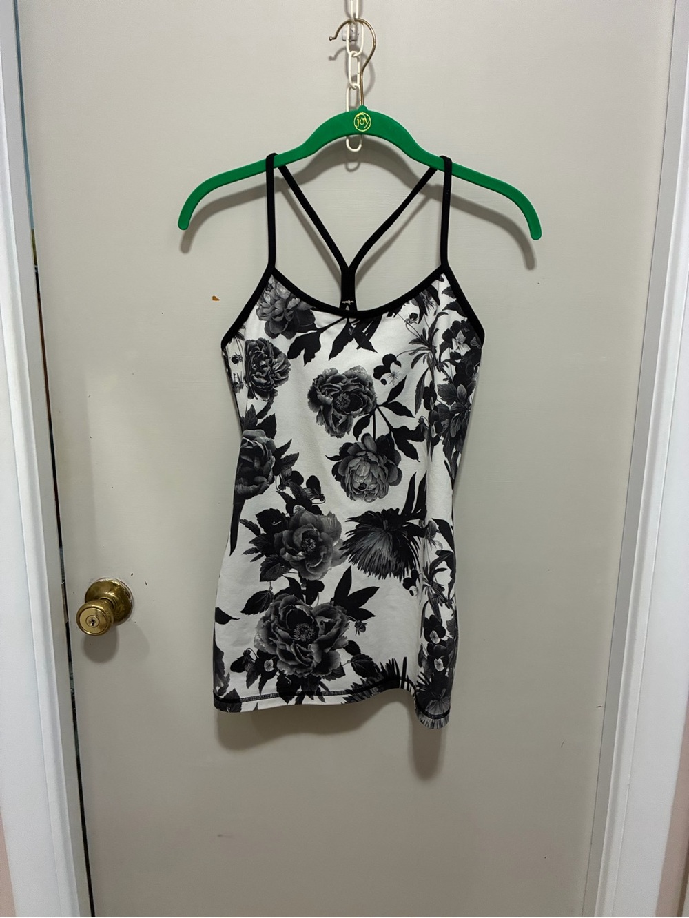 lululemon athletica Black & White Floral Strappy Cami